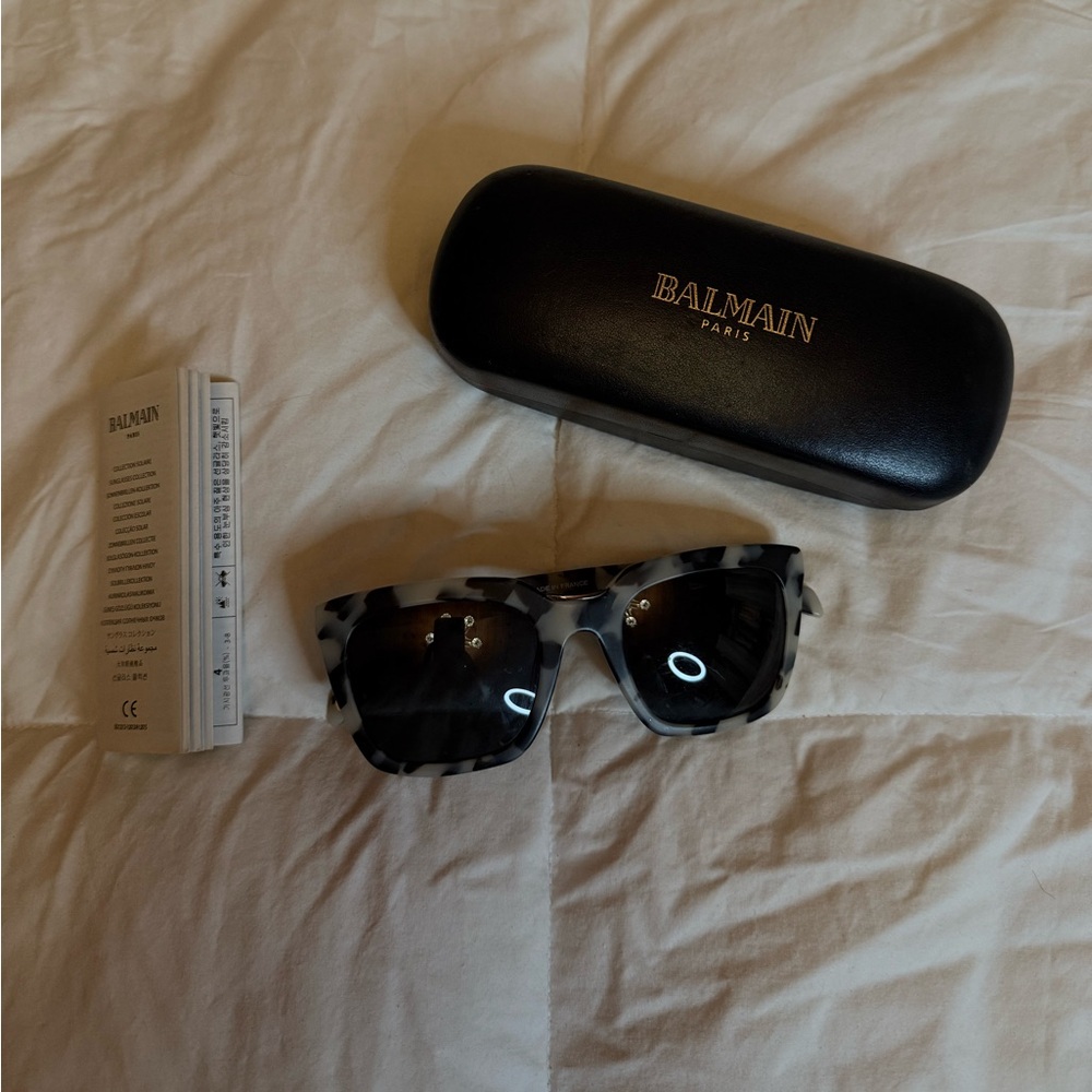 Balmain Black and Cream Sunglasses